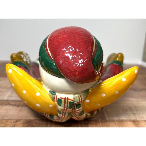 Debbie Mumm Snowman Themed Ceramic Bowl 10.5" Long - Picture 4 of 7